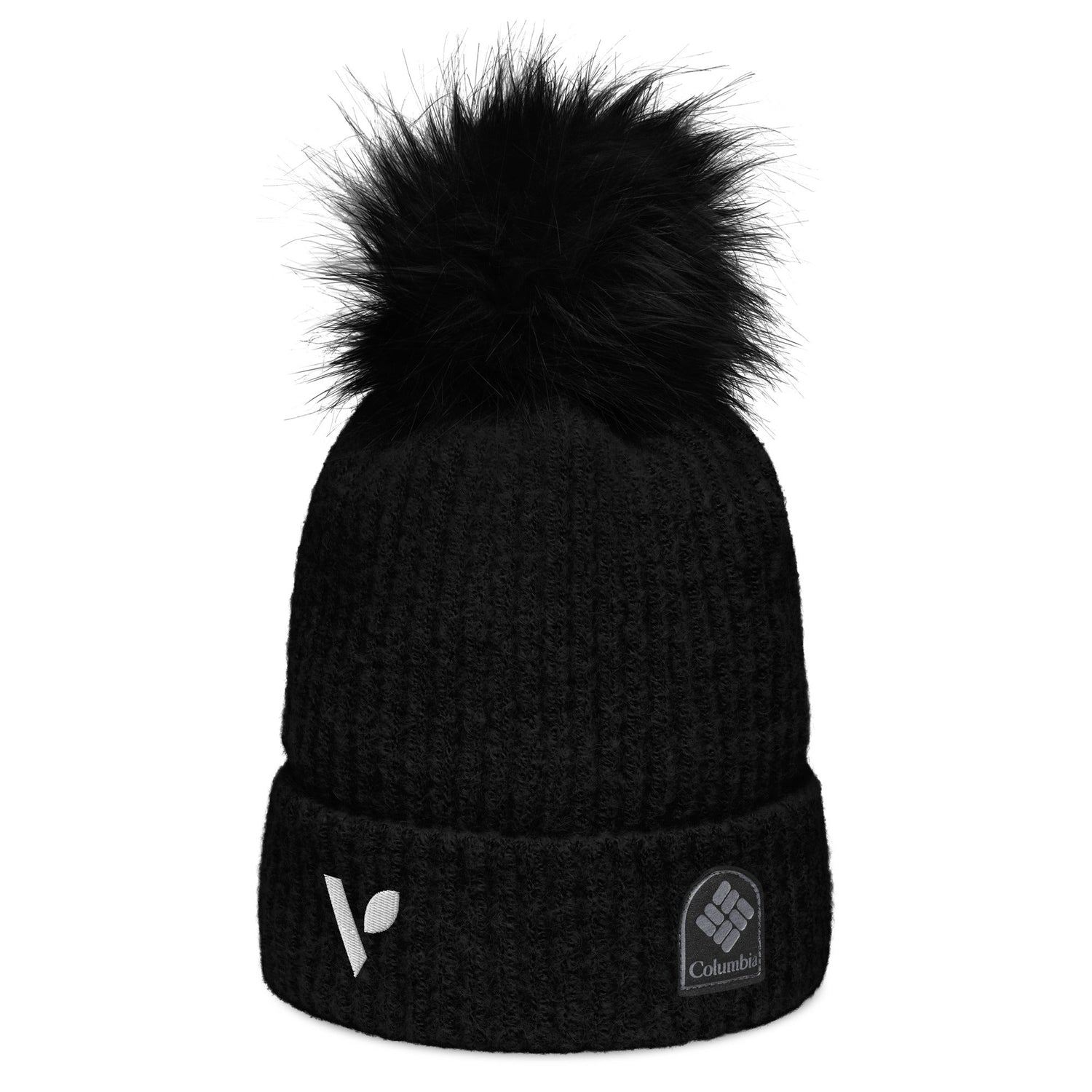 V - Logo (White) Columbia pom - pom beanie - Vital Health Global LLC