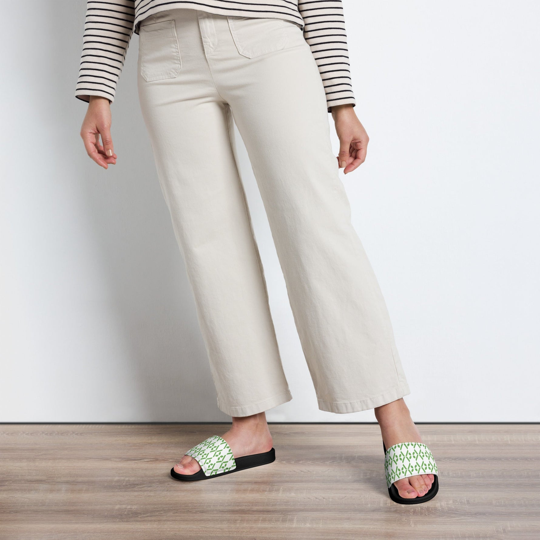 V - Pattern Women's slides - Vital Health Global LLC